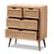 Baxton Studio Alina Mid-Century Oak Finished Wood and Rattan 4-Drawer Accent Chest 162-10553 - alternate 8